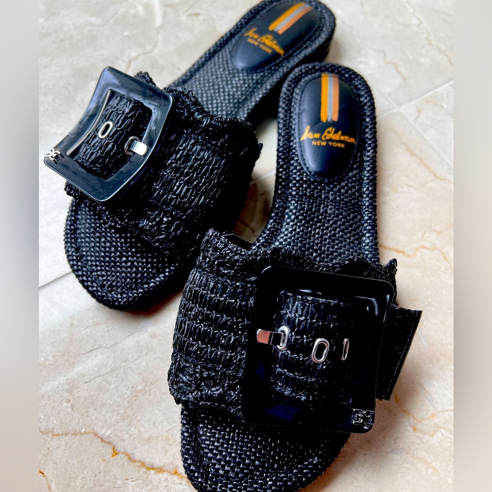 Sam Edelman Bambi Raffia Buckle Slide